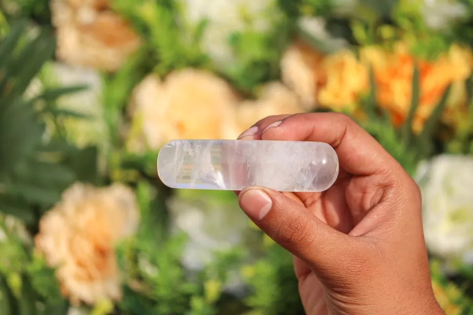 Natural Clear Quartz Crystal Wand Personality Quartz Massage Stick Gemstone