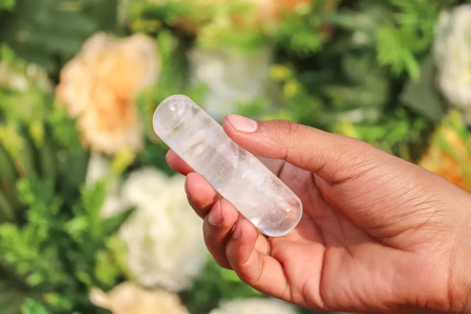 Natural Clear Quartz Crystal Wand Personality Quartz Massage Stick Gemstone