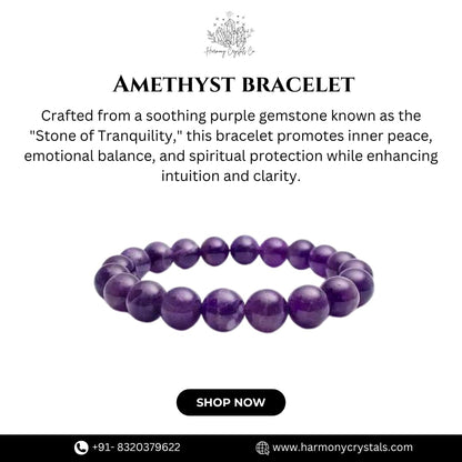 Amethyst Bead Bracelet – Calm, Clarity &amp; Spiritual Protectio