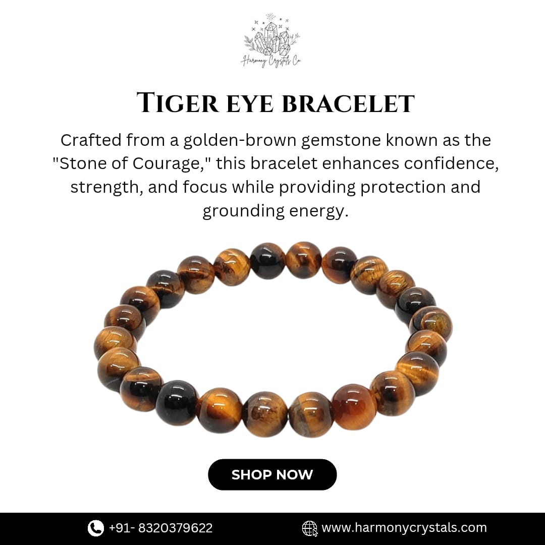 Golden Brown Tiger Eye Bead Bracelet – Power, Protection & Confidence