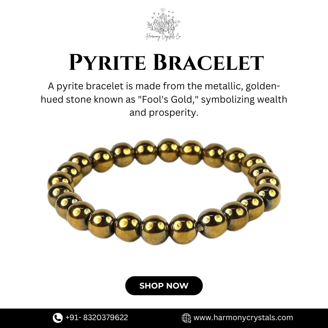 Golden Pyrite Bead Bracelet – Wealth, Protection & Confidence