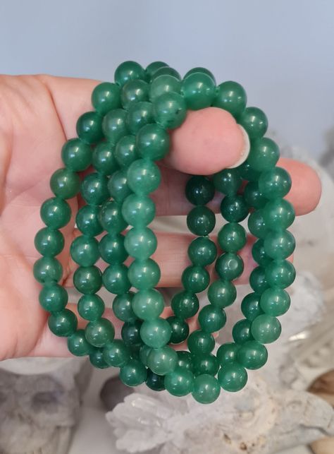 Green Aventurine Bead Bracelet – Luck, Prosperity & Emotional Healing