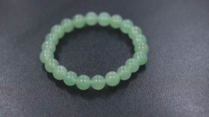 Green Aventurine Bead Bracelet – Luck, Prosperity & Emotional Healing